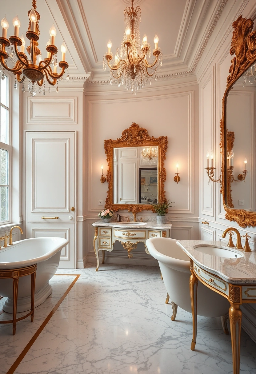 Bathroom gold accents ideas 13