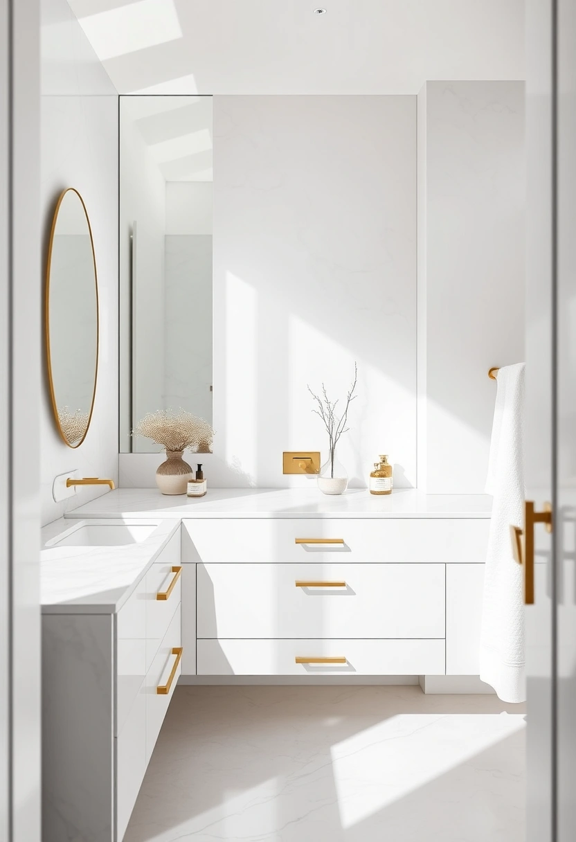 Bathroom gold accents ideas 14