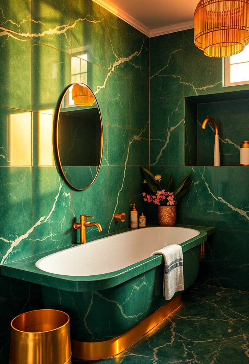 Bathroom gold accents ideas 15
