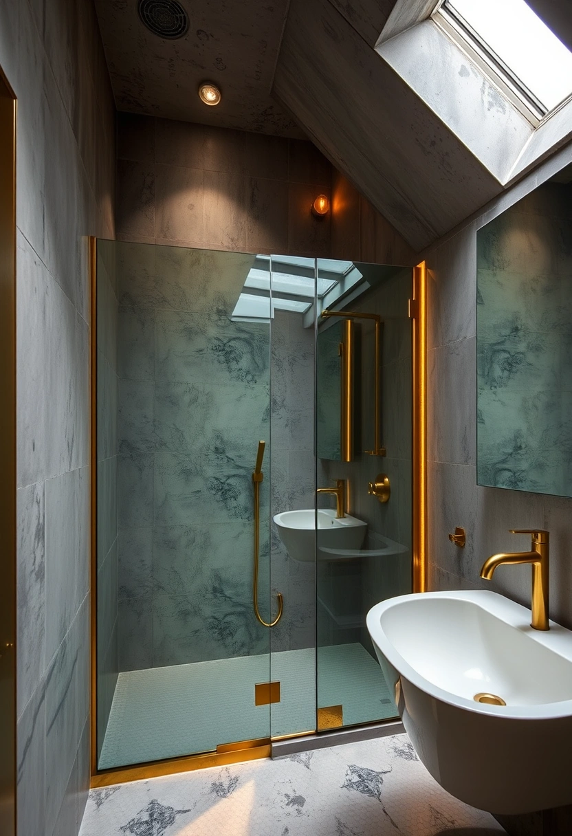 Bathroom gold accents ideas 16