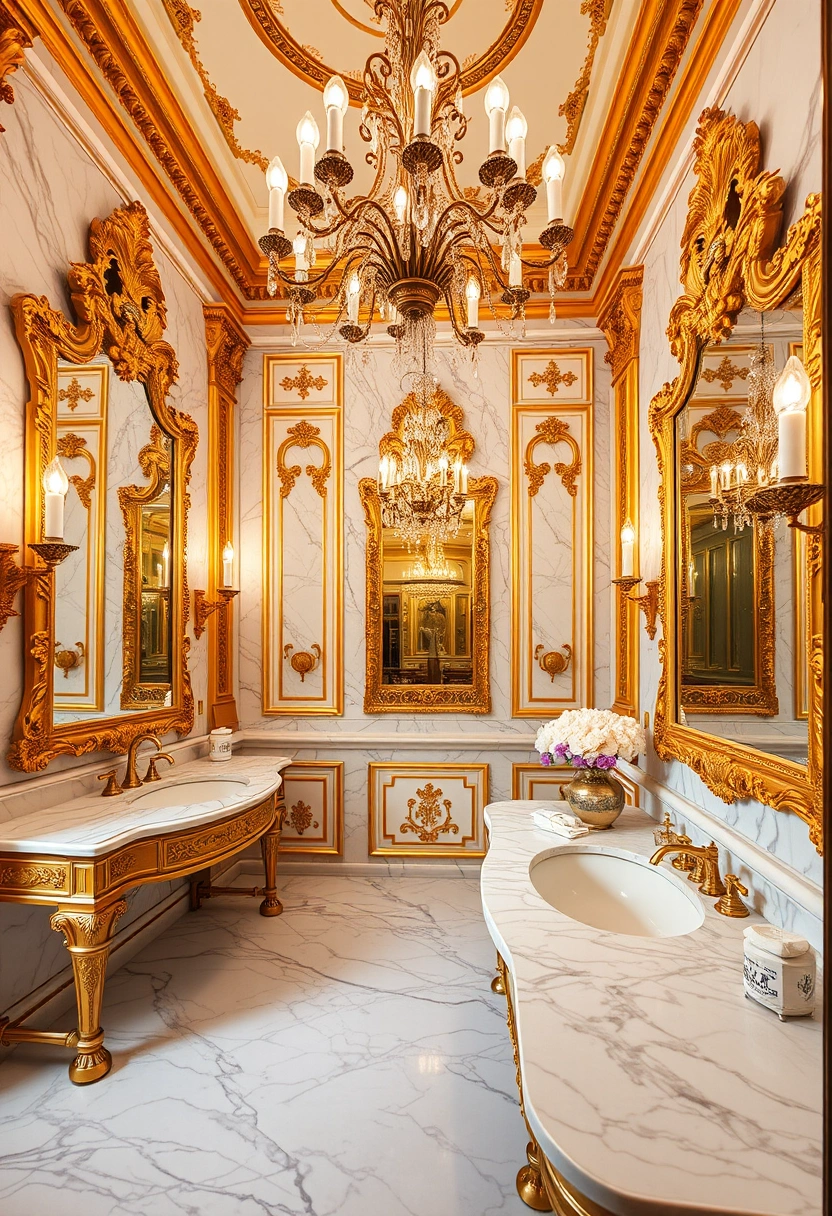 Bathroom gold accents ideas 17