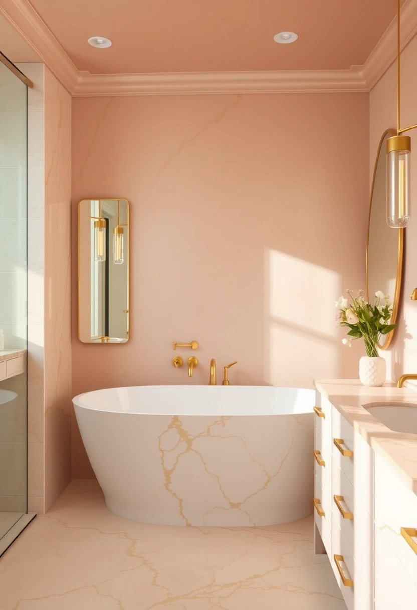 Bathroom gold accents ideas 18