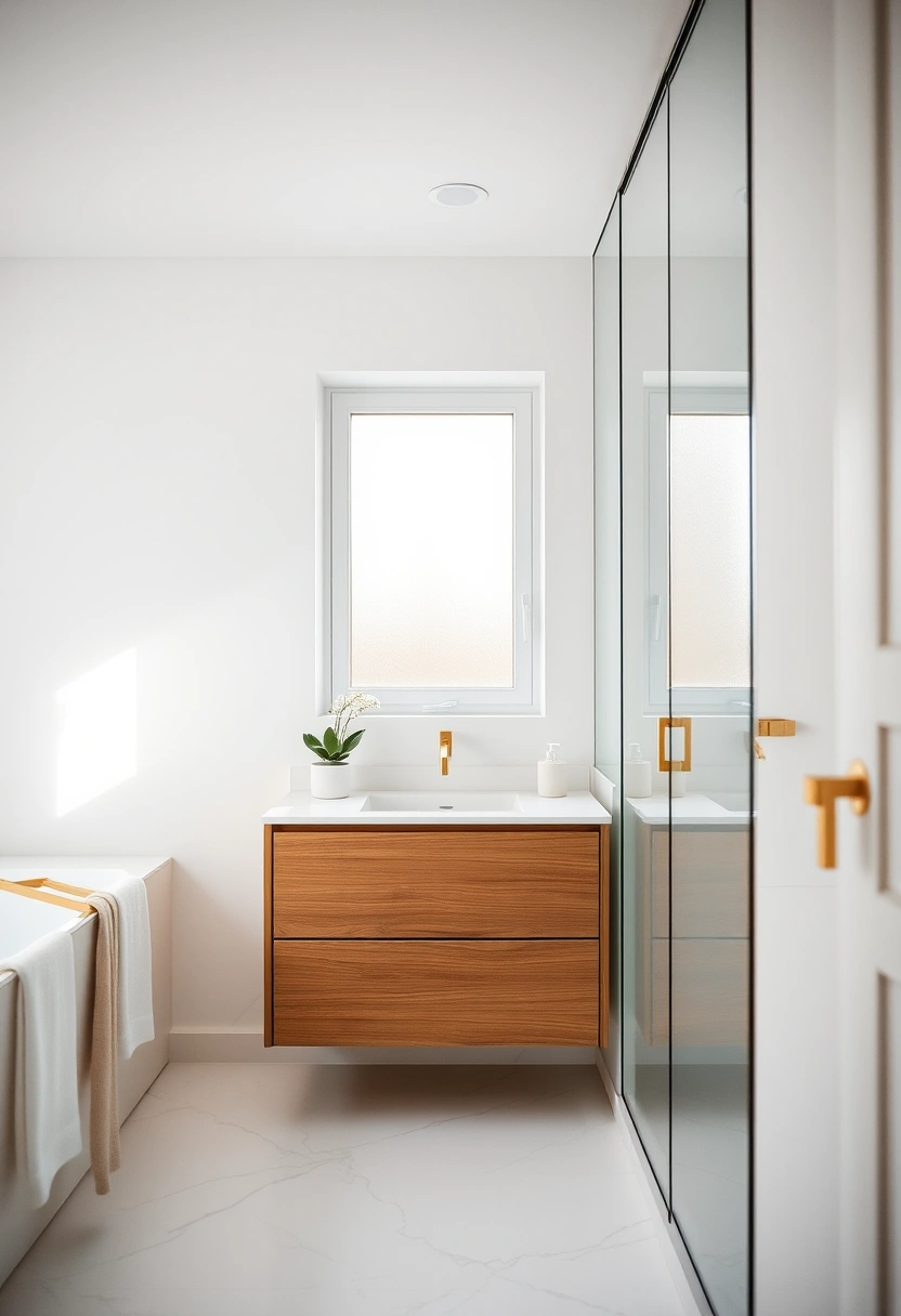 Bathroom gold accents ideas 3
