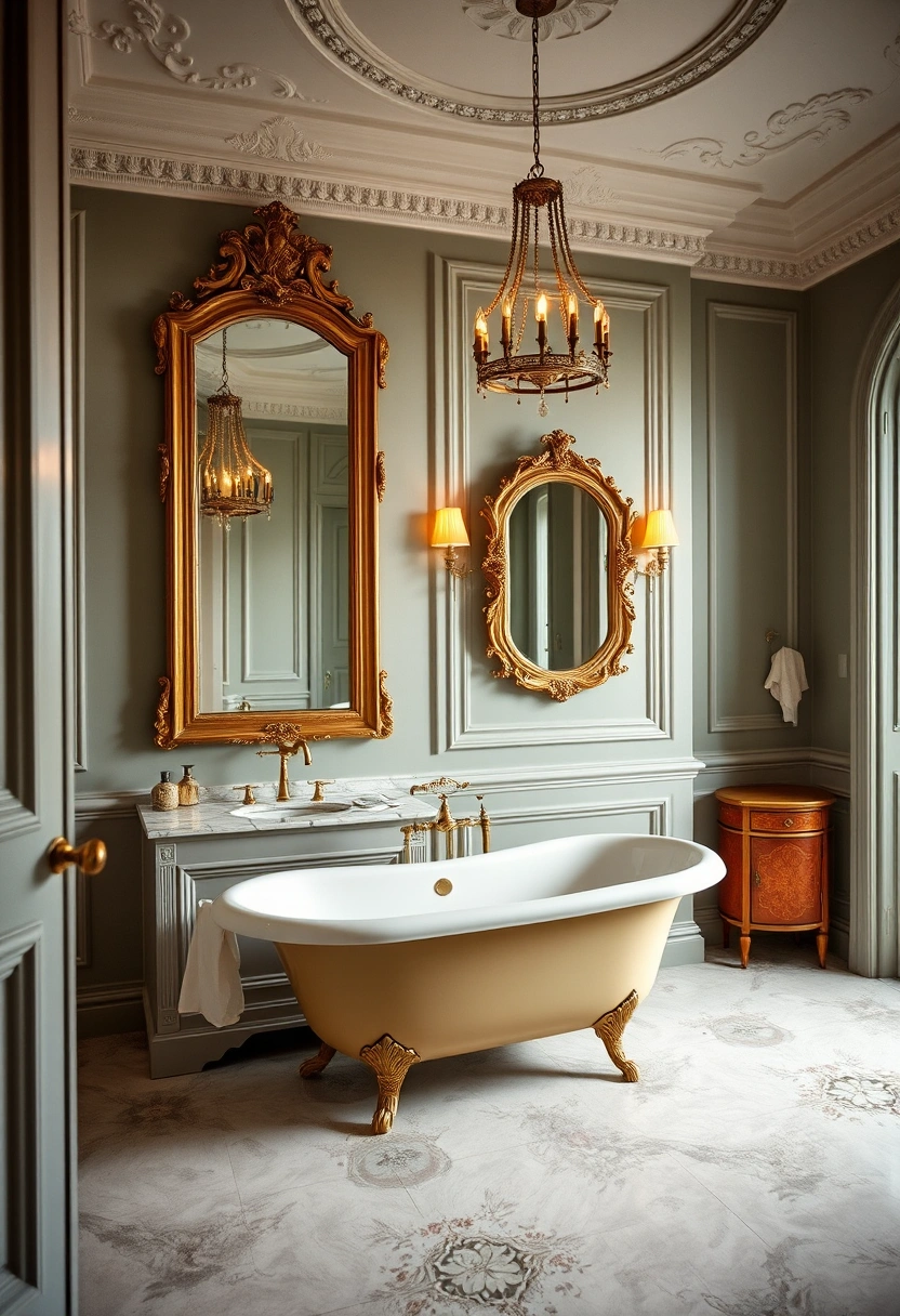 Bathroom gold accents ideas 4