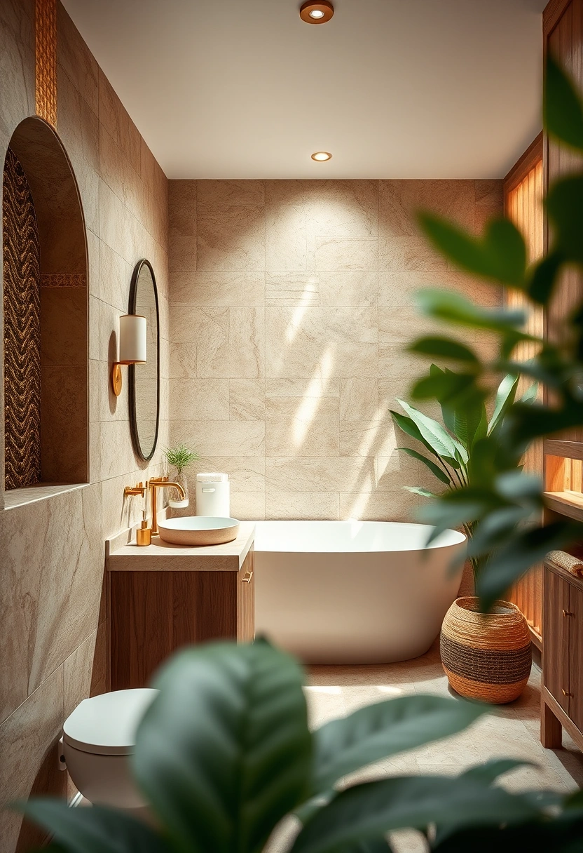 Bathroom gold accents ideas 6