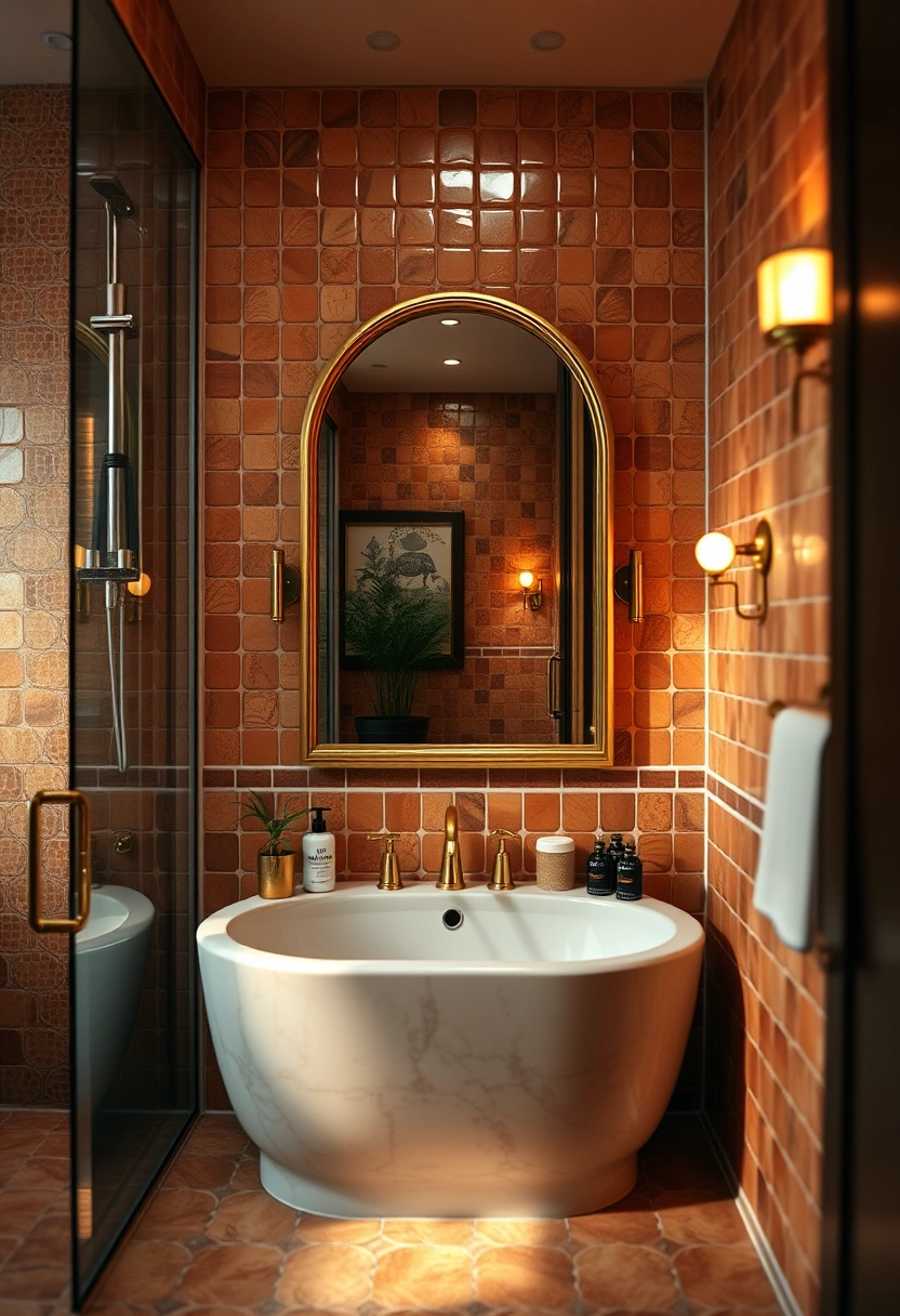 Bathroom gold accents ideas 7