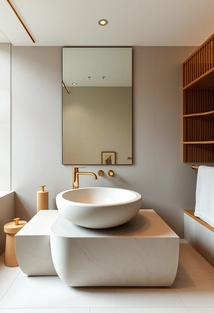 Bathroom gold accents ideas 9