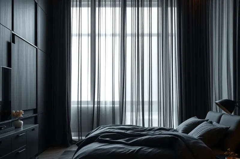 Bedroom black accent wall ideas 1