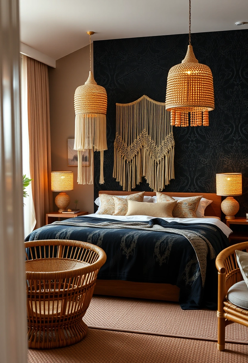 Bedroom black accent wall ideas 12
