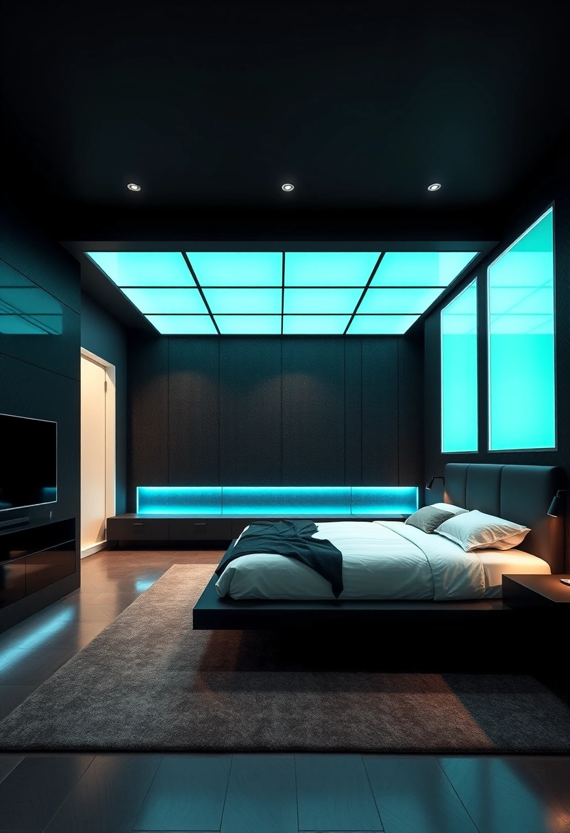 Bedroom black accent wall ideas 13