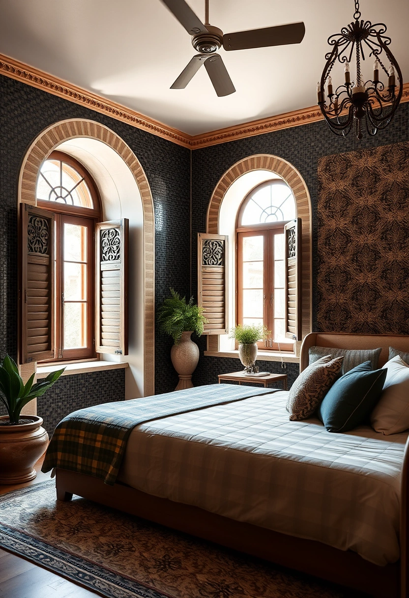 Bedroom black accent wall ideas 15