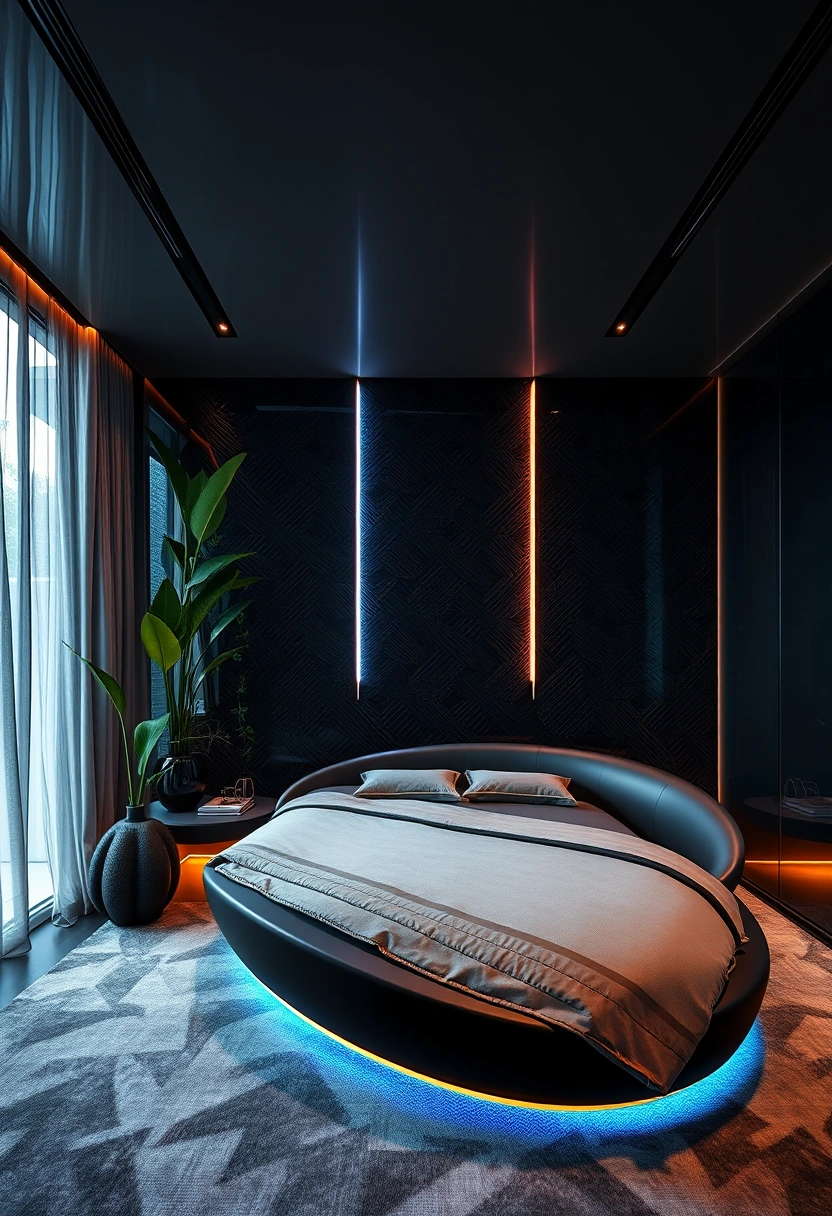 Bedroom black accent wall ideas 16