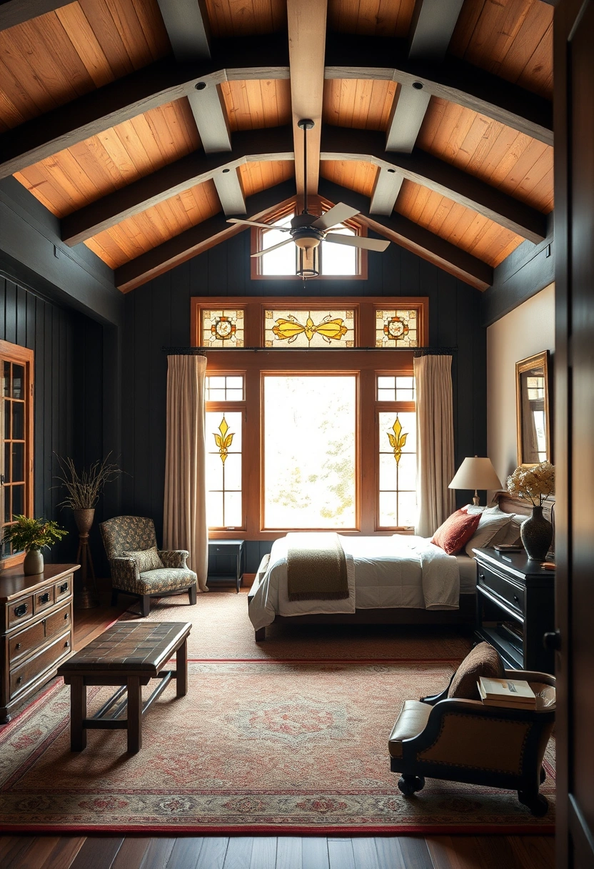 Bedroom black accent wall ideas 19