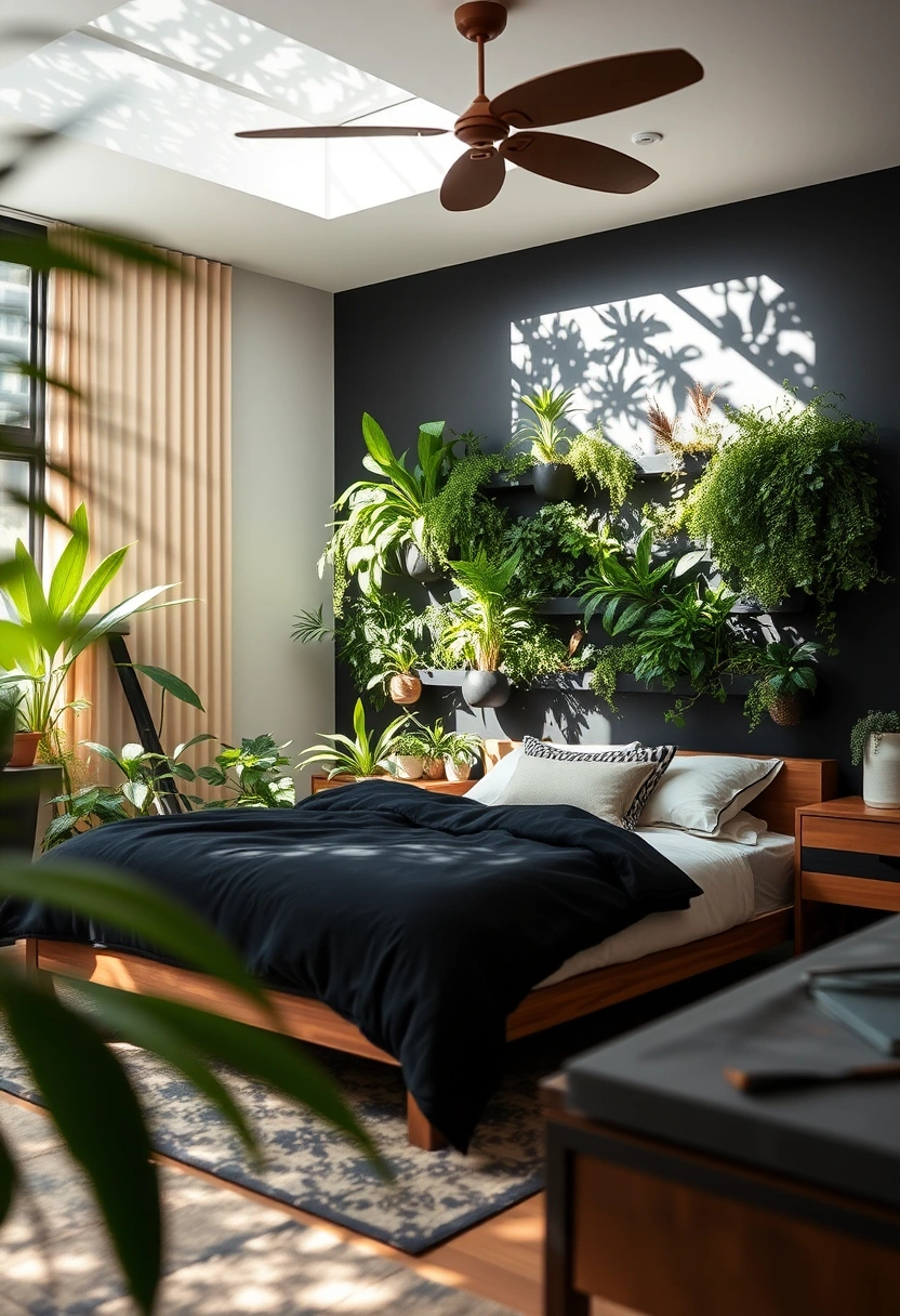 Bedroom black accent wall ideas 20