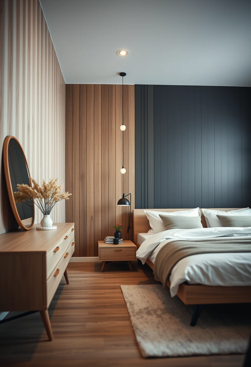 Bedroom black accent wall ideas 5