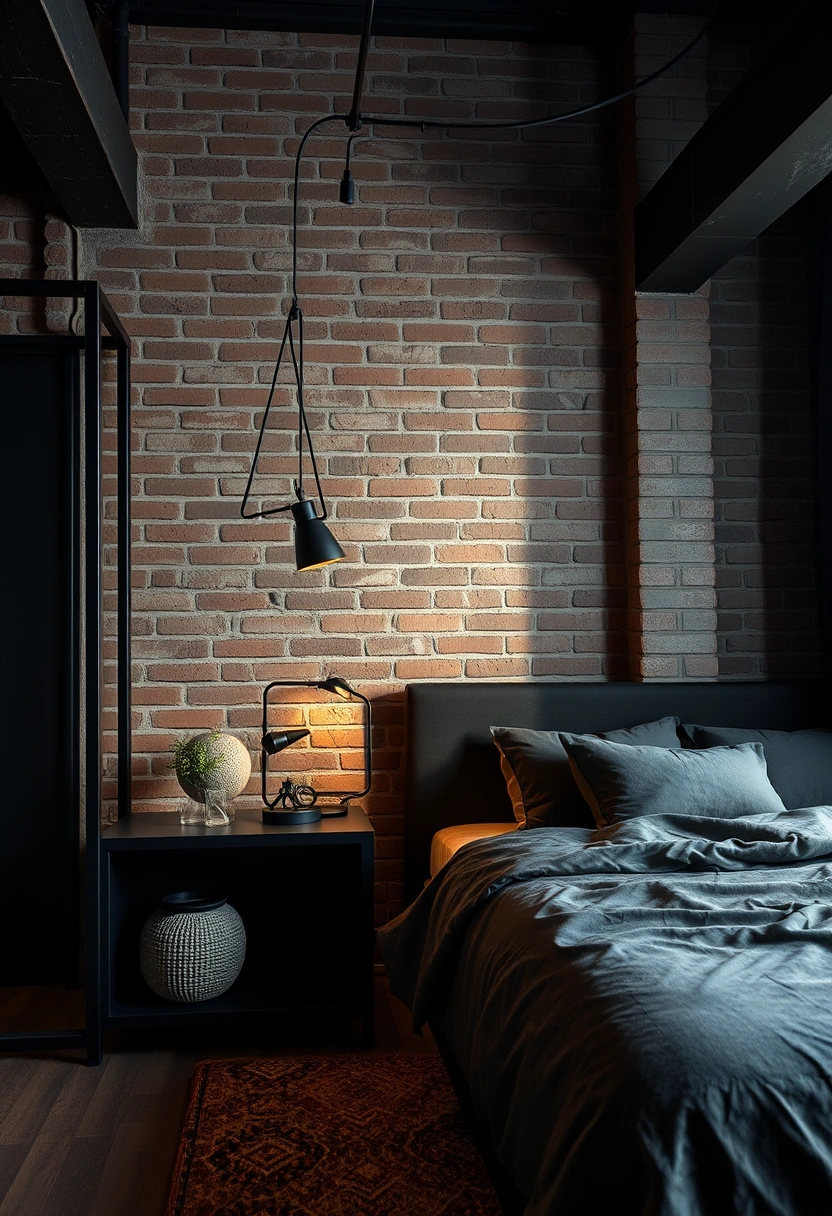 Bedroom black accent wall ideas 9