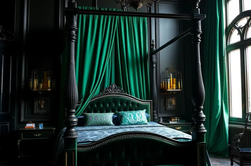 Black and dark green bedroom ideas 1