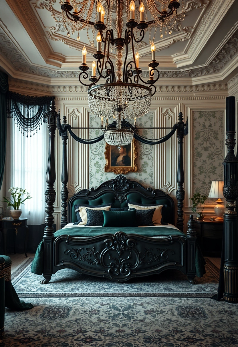 Black and dark green bedroom ideas 14