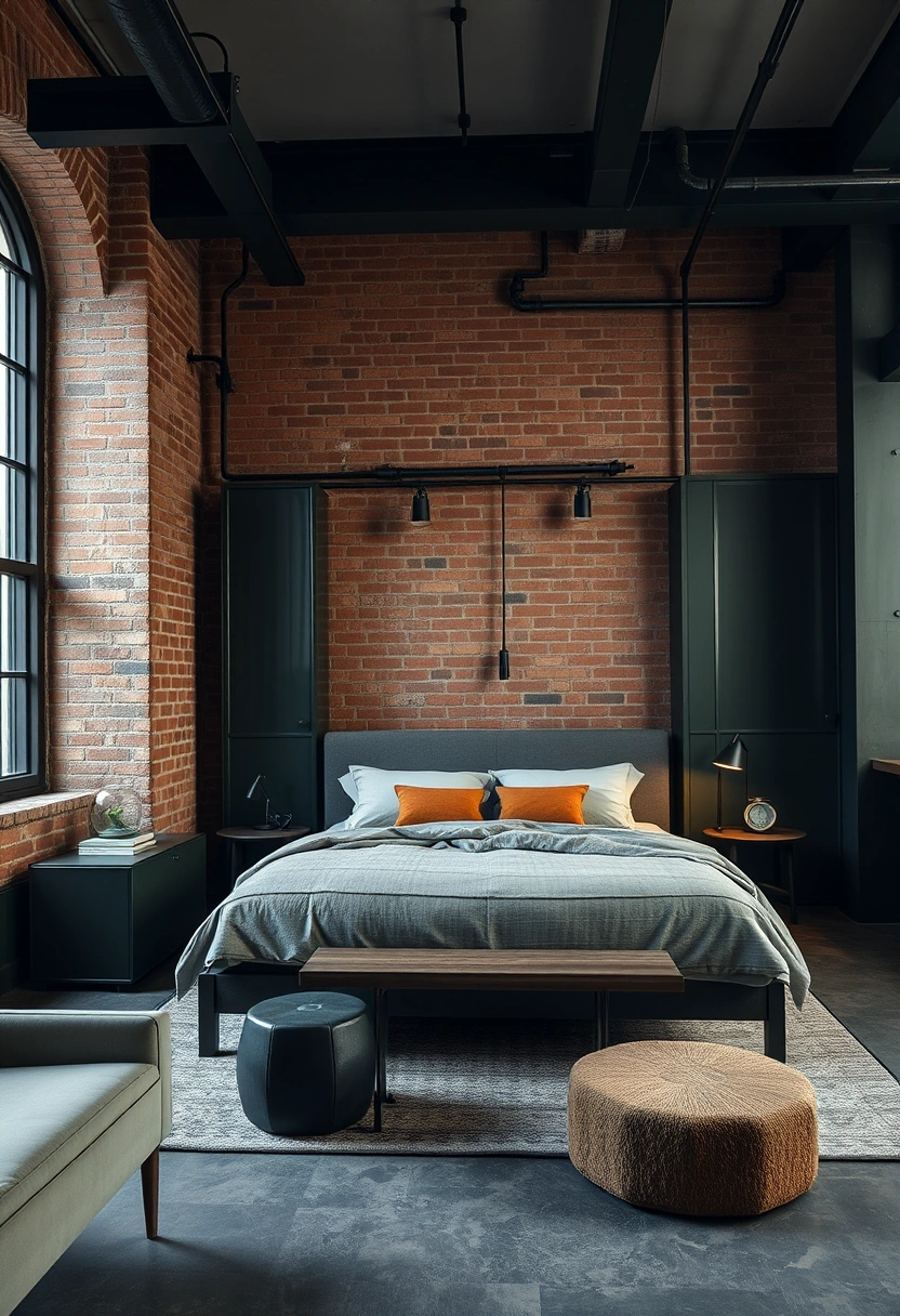 Black and dark green bedroom ideas 19
