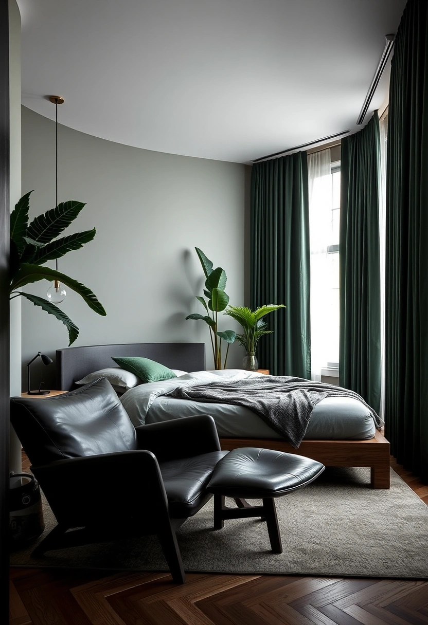 Black and dark green bedroom ideas 2