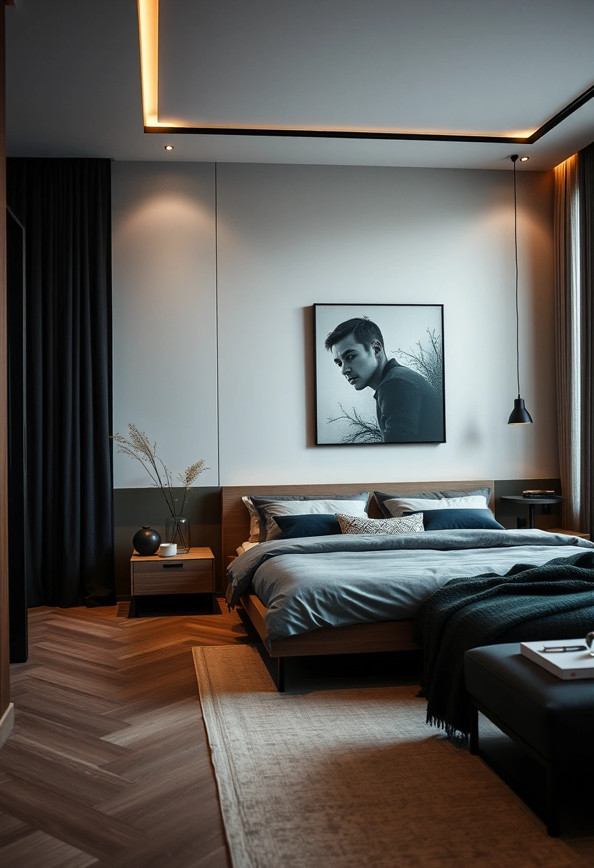 Black and dark green bedroom ideas 4