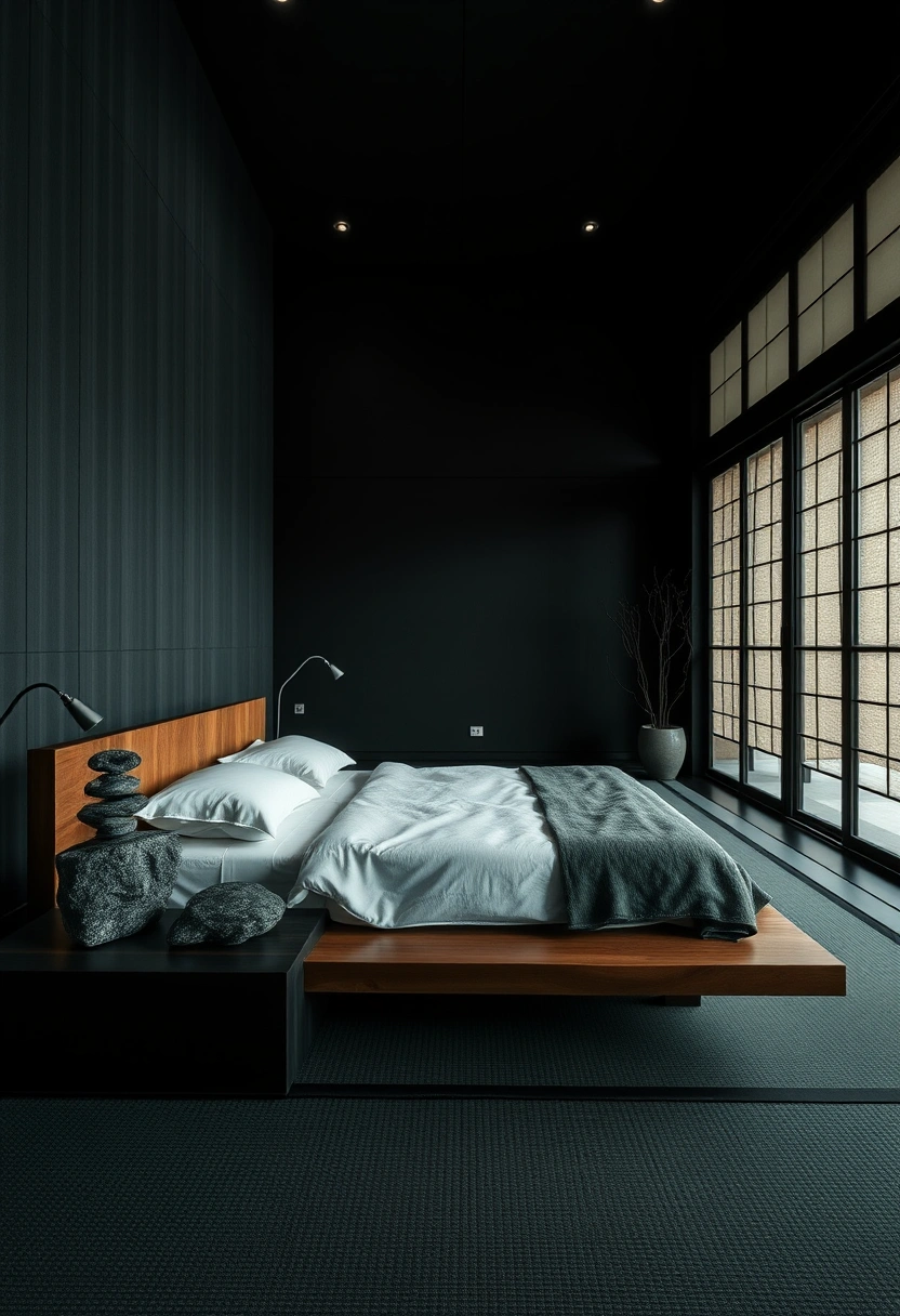 Black and dark green bedroom ideas 7