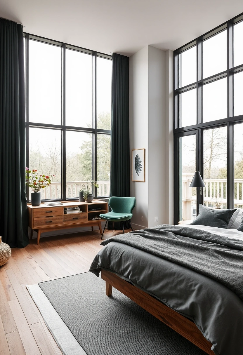 Black and dark green bedroom ideas 9