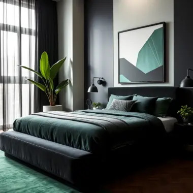 Black and green bedroom ideas 1
