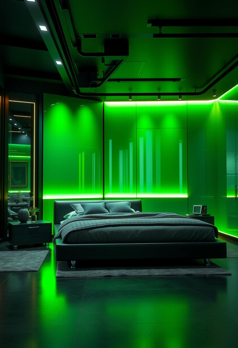 Black and green bedroom ideas 19