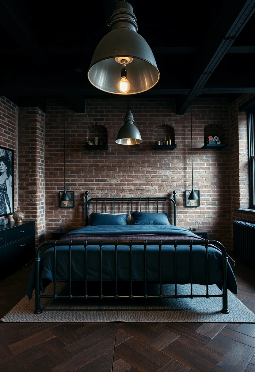 Black bedframe bedroom ideas 12