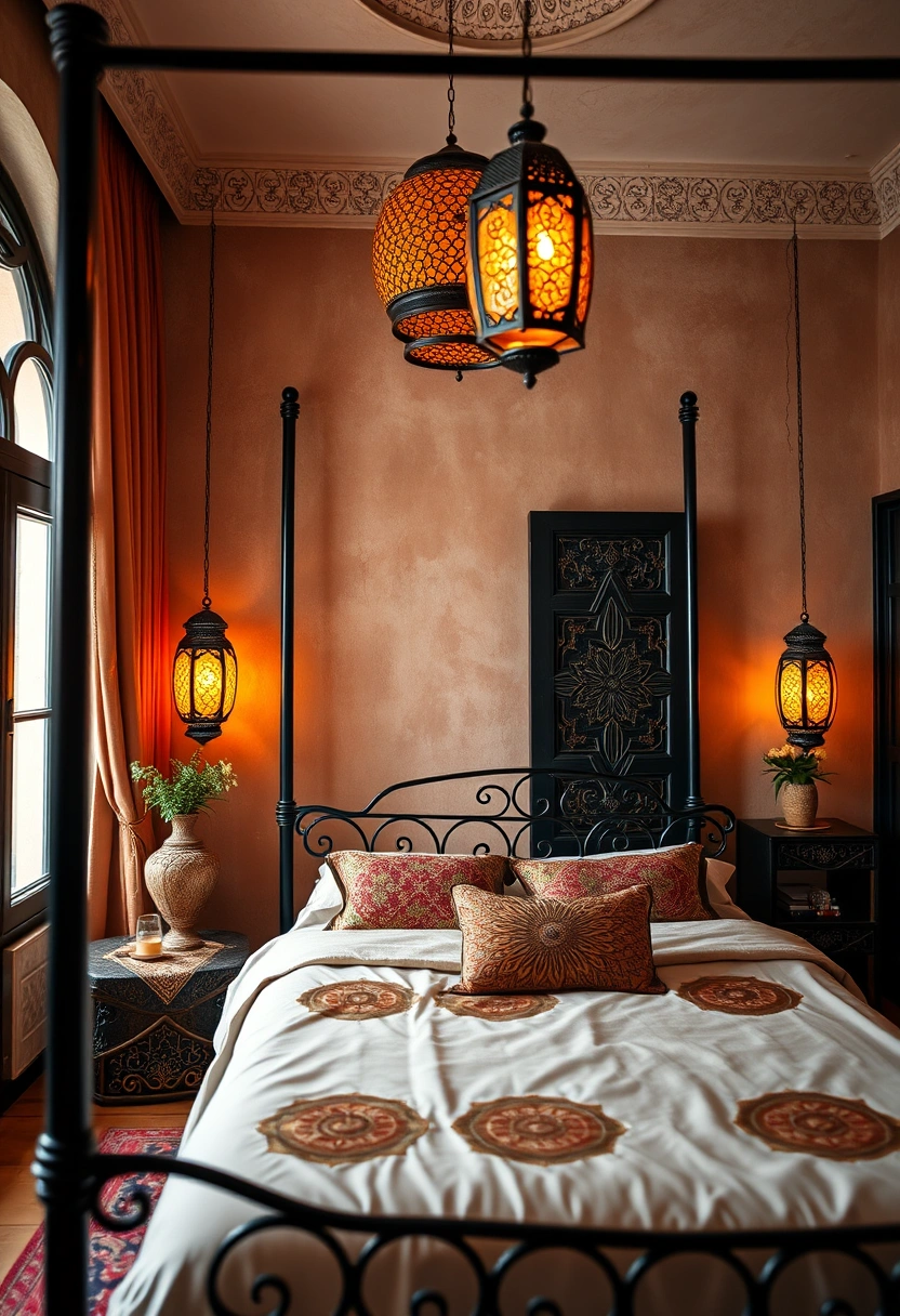 Black bedframe bedroom ideas 15