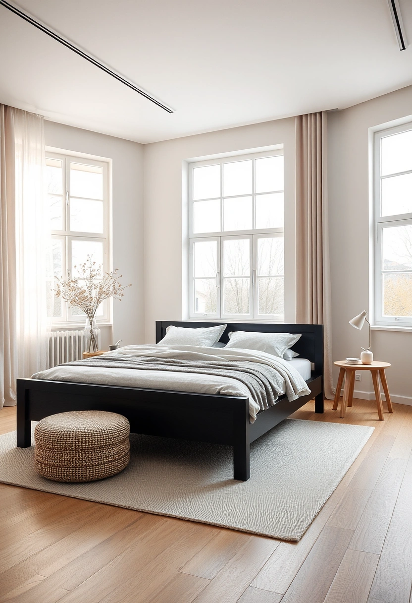 Black bedframe bedroom ideas 18