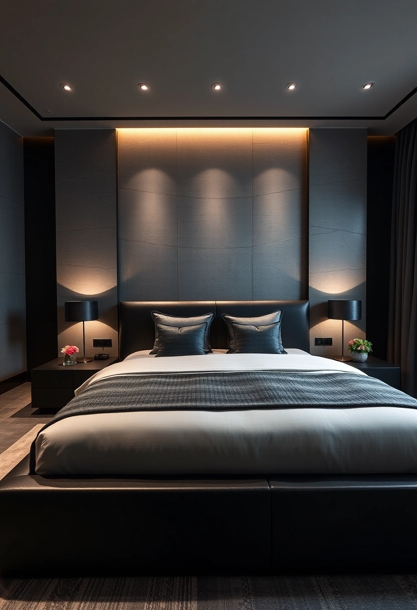 Black bedframe bedroom ideas 2