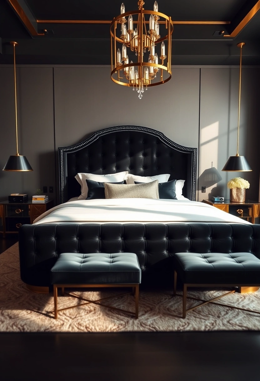 Black bedframe bedroom ideas 3