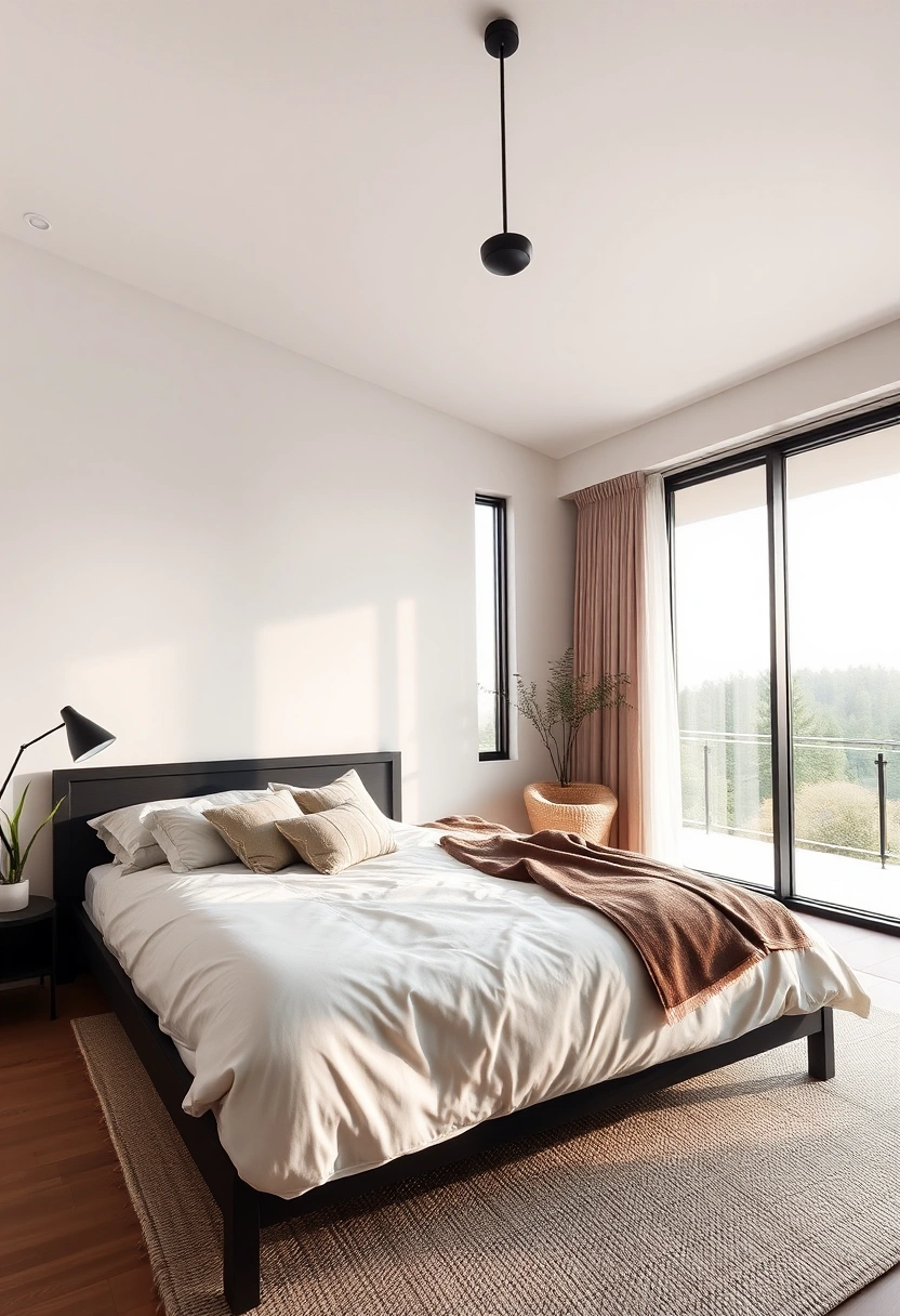 Black bedframe bedroom ideas 4