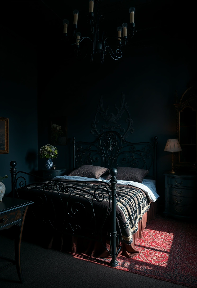 Black bedframe bedroom ideas 5