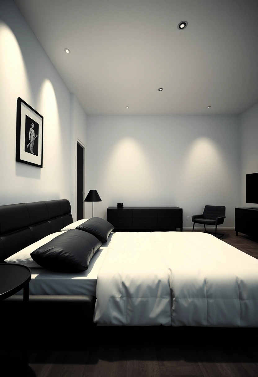 Black bedframe bedroom ideas 6