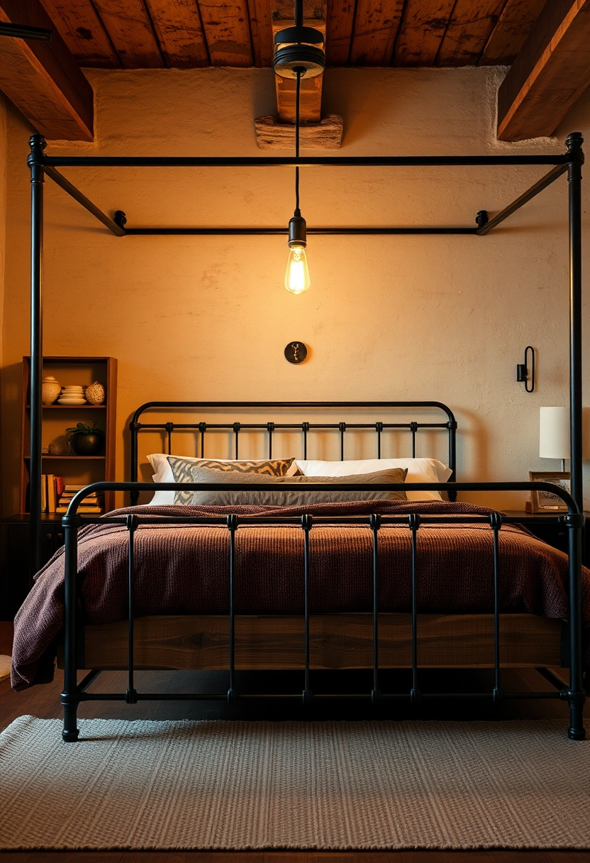 Black bedframe bedroom ideas 9