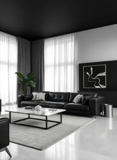 Black couch living room ideas 1