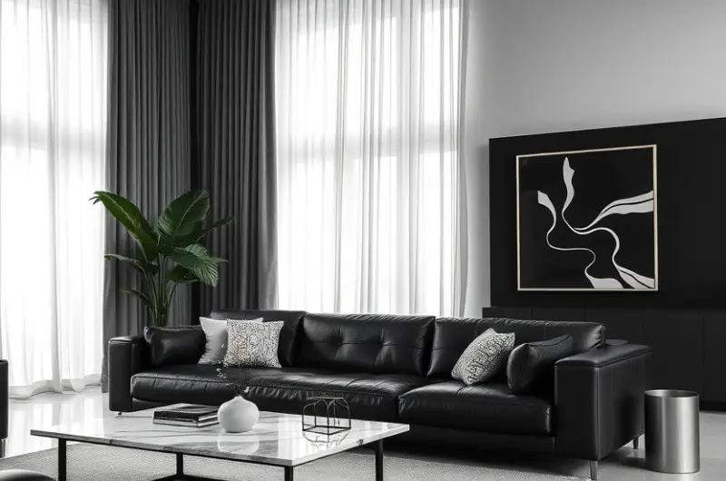 Black couch living room ideas 1