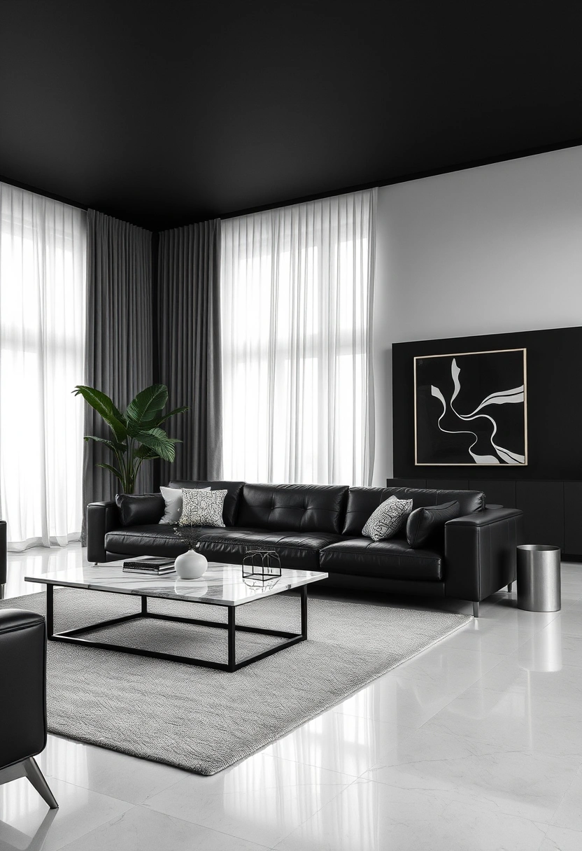 Black couch living room ideas 1
