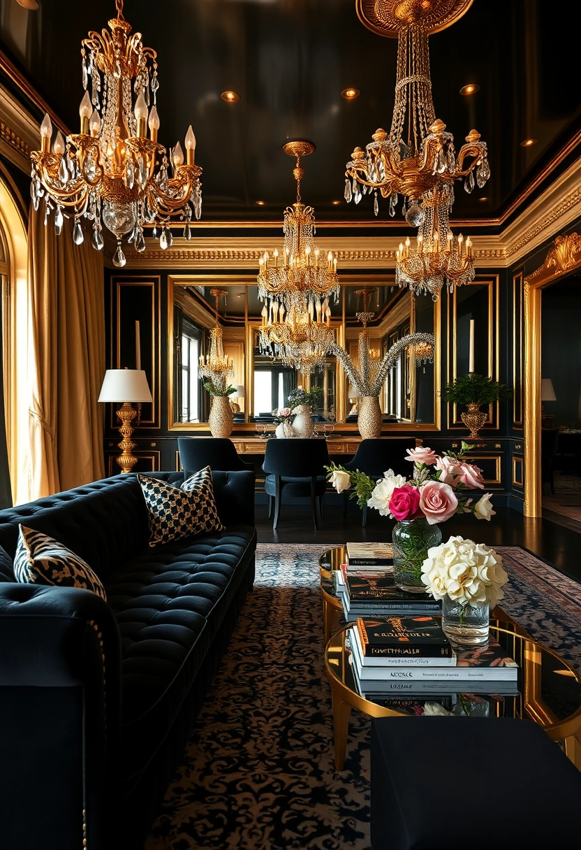 Black couch living room ideas 10