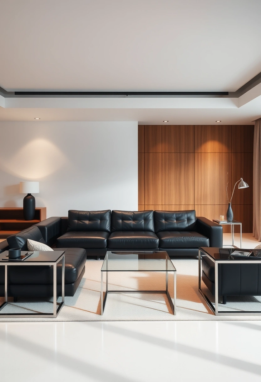 Black couch living room ideas 17