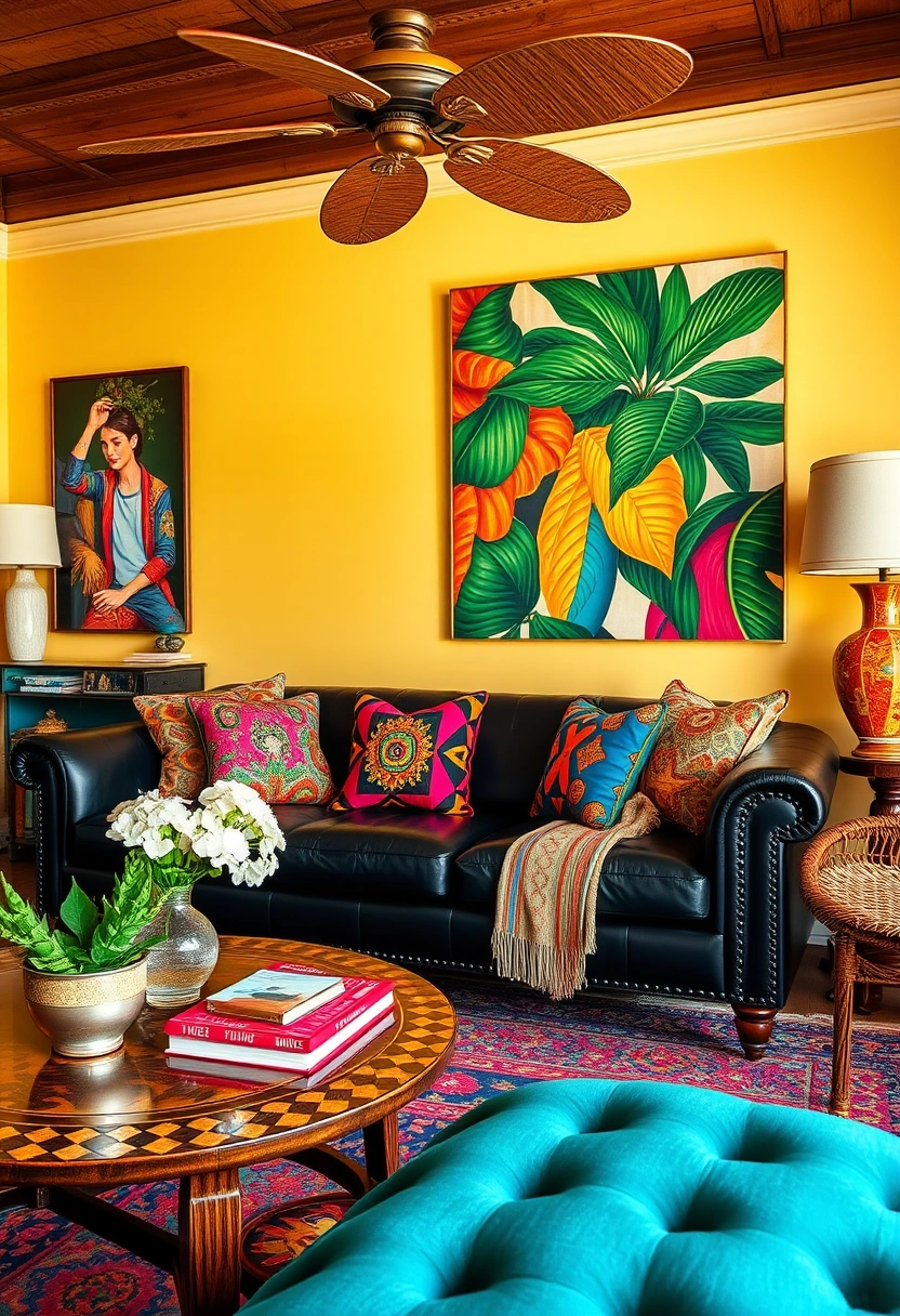 Black couch living room ideas 18
