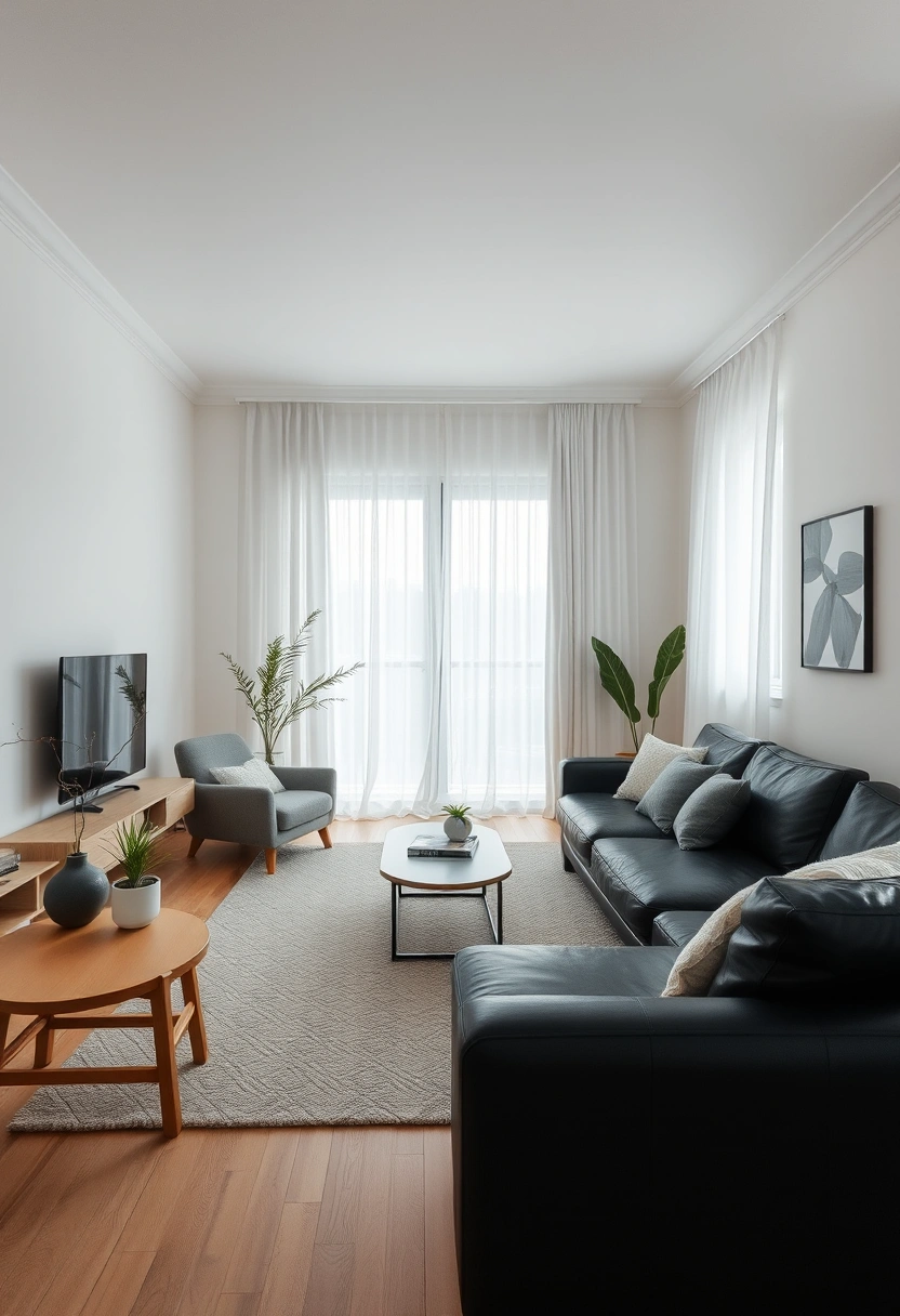 Black couch living room ideas 19