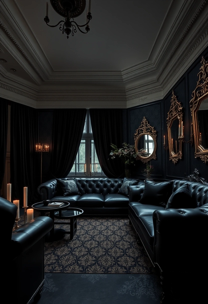 Black couch living room ideas 20