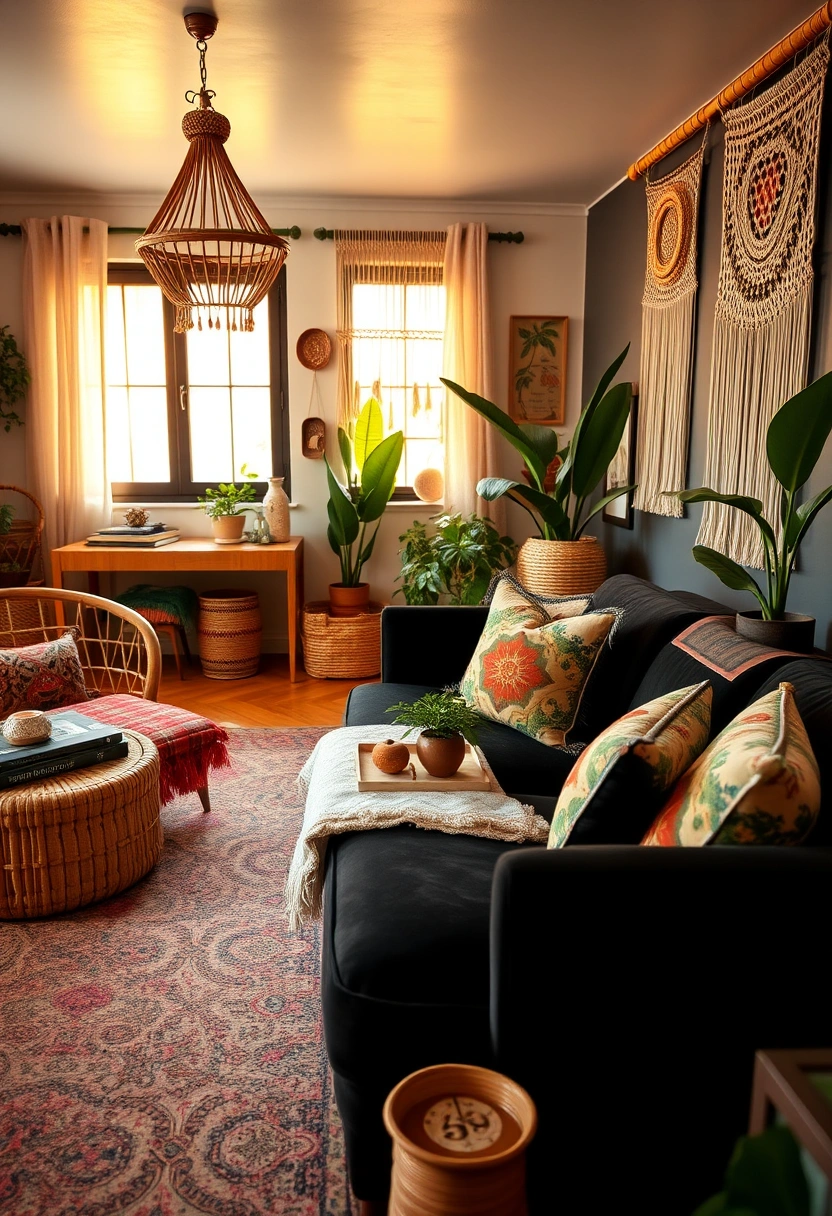 Black couch living room ideas 4