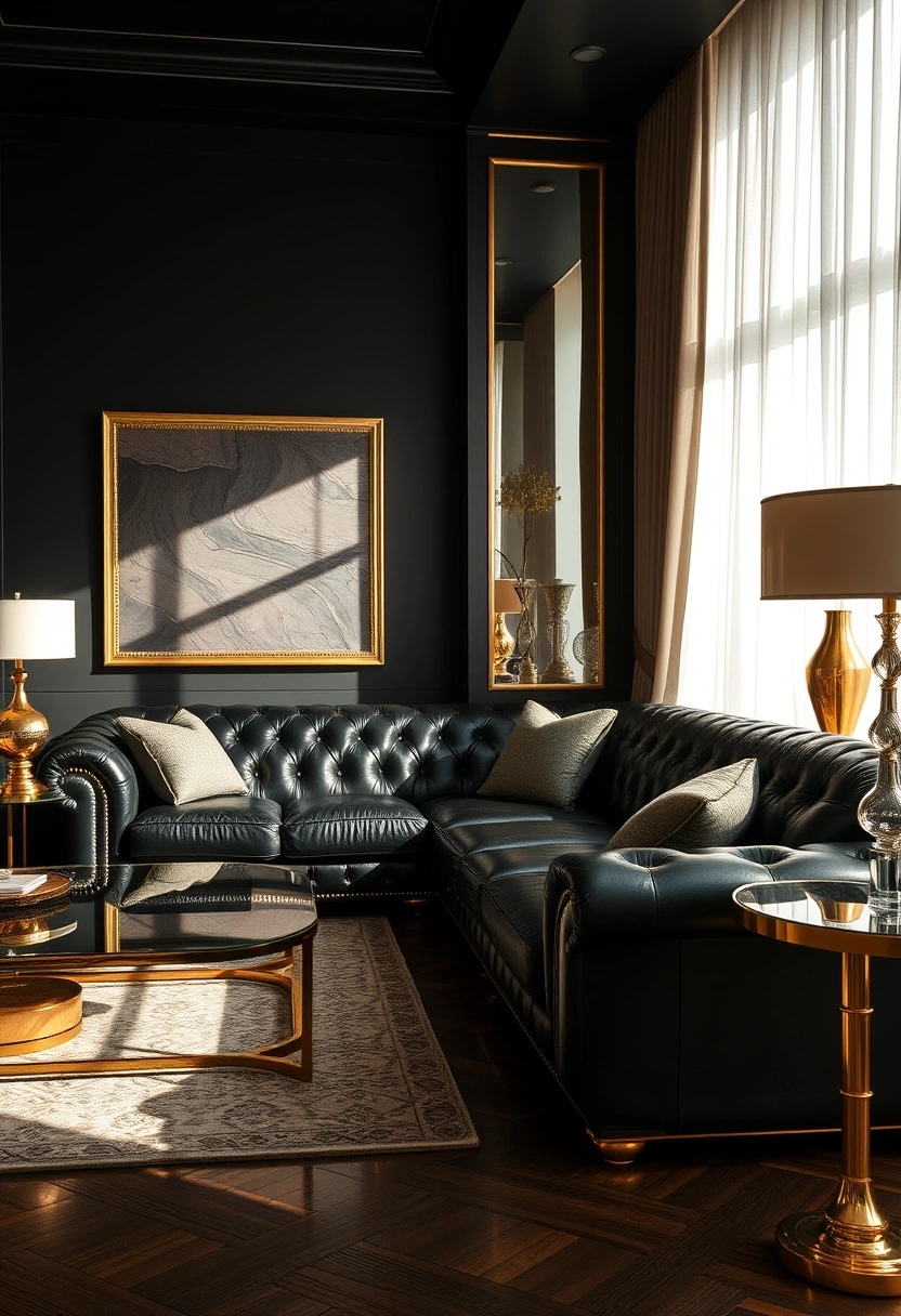 Black couch living room ideas 5