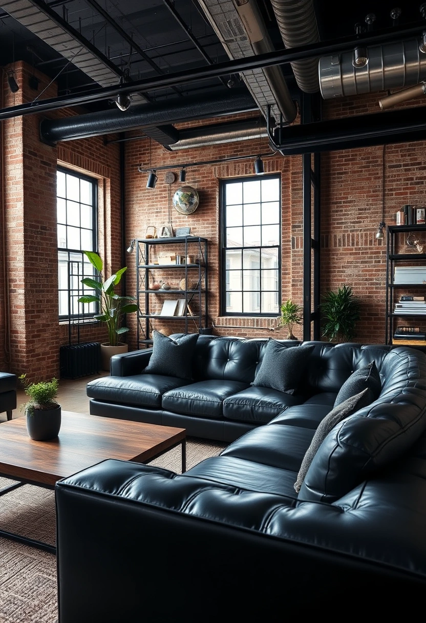 Black couch living room ideas 6