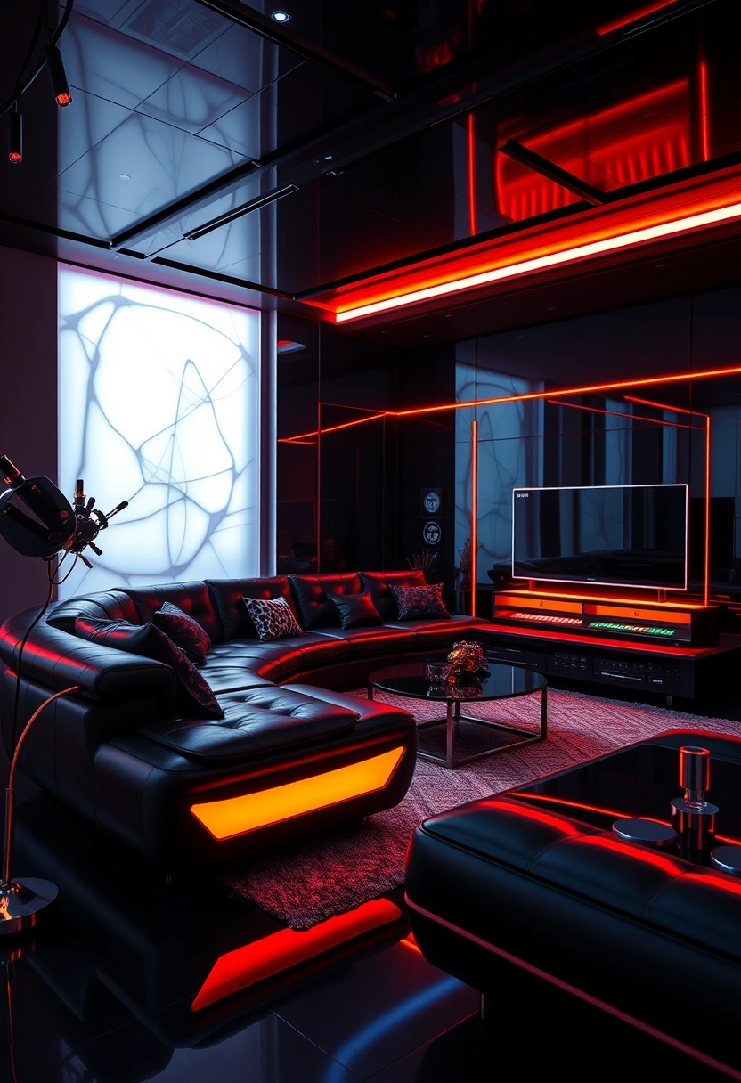 Black couch living room ideas 9